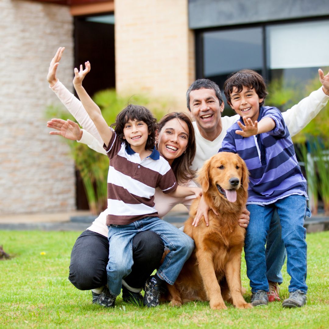 Family with dog